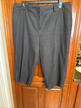 Classic Black Denim Cropped Dress Pants